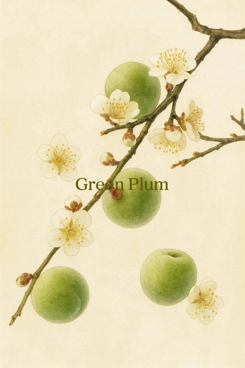 Green Plum & Plum Flower